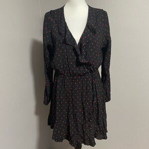 Express black and red polkadotted dress